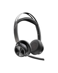 Poly Auriculares Voyager Focus 2 USB-C-C con certificación Microsoft Teams + adaptador USB-C A + base de carga