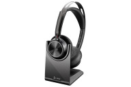 Poly Auriculares Voyager Focus 2 USB-C-C con certificación Microsoft Teams + adaptador USB-C A + base de carga