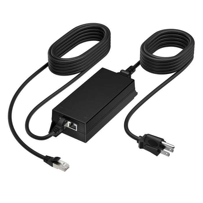 Poly PoE++ 65W 2.5G Adapter with 3.66m CAT6A Cable and Power Cord adaptador e inversor de corriente Interior Negro
