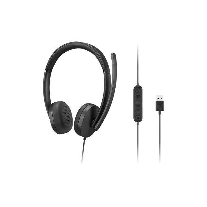 Lenovo 4XD1P83425 auricular y casco Auriculares Alámbrico Diadema Llamadas Música USB tipo A Negro