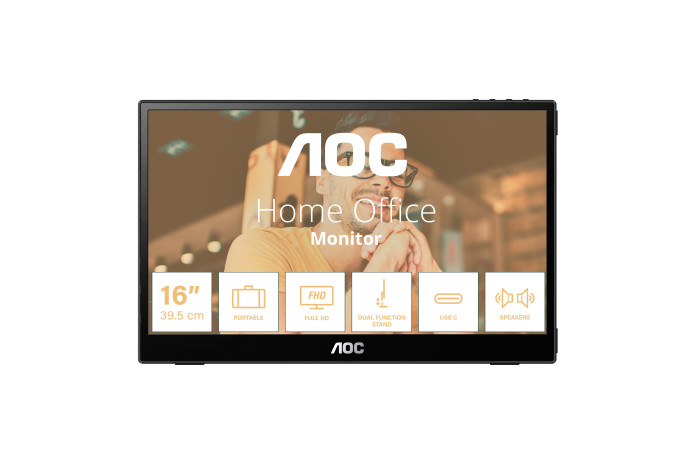 AOC 16T20 monitor o TV portátil Monitor portátil Negro 39,6 cm (15.6") 1920 x 1080 Pixeles