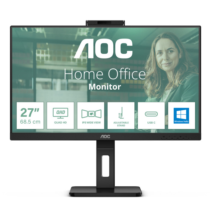 AOC Q27P3CW pantalla para PC 68,6 cm (27") 2560 x 1440 Pixeles Quad HD LED Negro