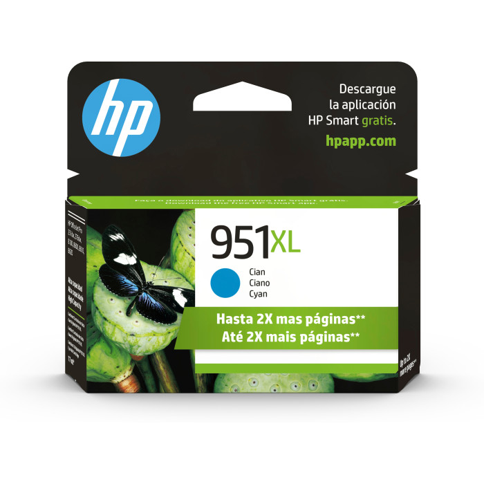 HP Cartucho de tinta original 951XL de alta capacidad cian