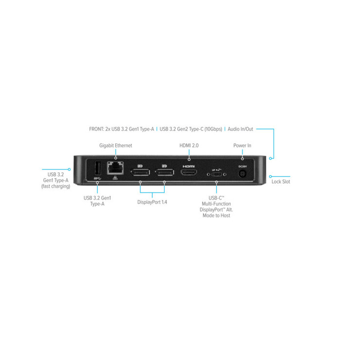 Targus DOCK430USZ base para portátil y replicador de puertos Alámbrico Negro
