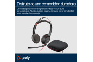 POLY Auriculares estéreo Blackwire 5220 USB-C + Conector de 3,5 mm + Adaptador USB-C A